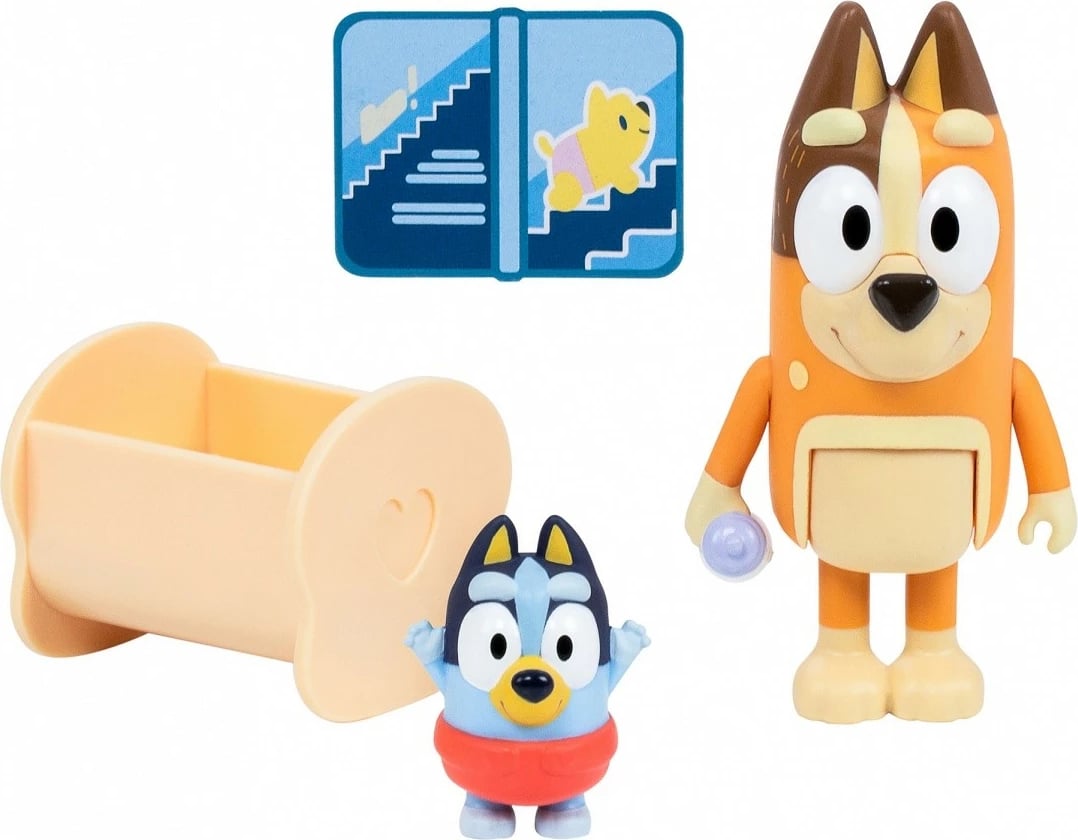 Set figurina Bluey Tm Toys BLU17616 Baby Bluey dhe Chilli, plastikë, 2 copë
