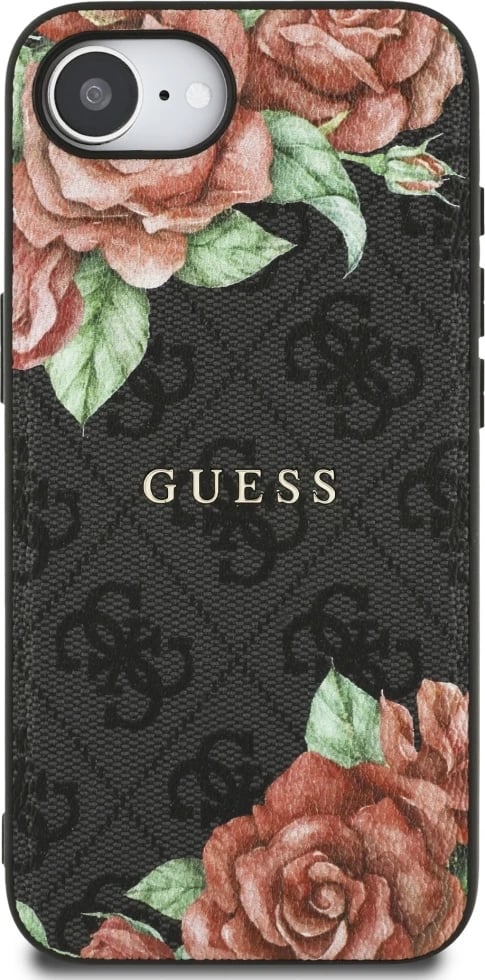 Mbështjellës Guess 4G Flowers Print MagSafe për iPhone 16e, i zi Mbështjellës Guess 4G Flowers Print MagSafe për iPhone 16e, i zi