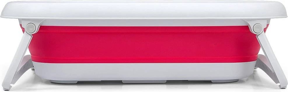 Vaskë bebe palosëse, Milly Mally Aqua, me kullues dhe tapë termosensitive, 80x48x23 cm, rozë