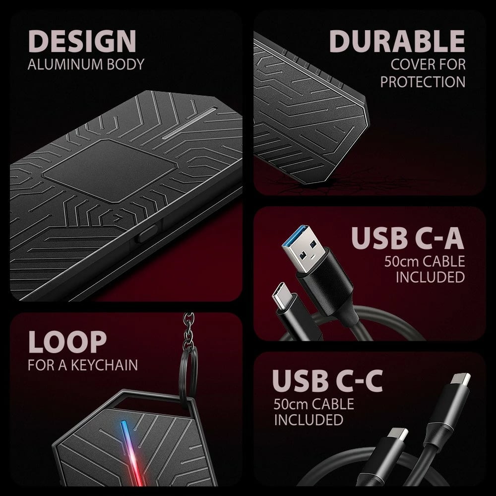 Kasë e jashtme AXAGON EEM2-GAM për SSD M.2 NVMe/SATA, USB-C 3.2 Gen 2, e zezë