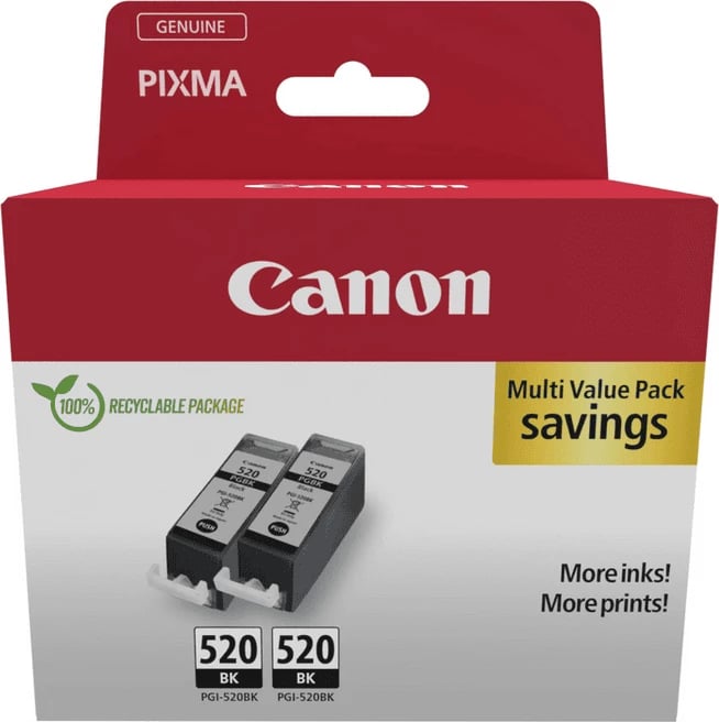 Kartutxh boje Canon PGI-520 / 2932B019 19 ml i zi set dycopësh