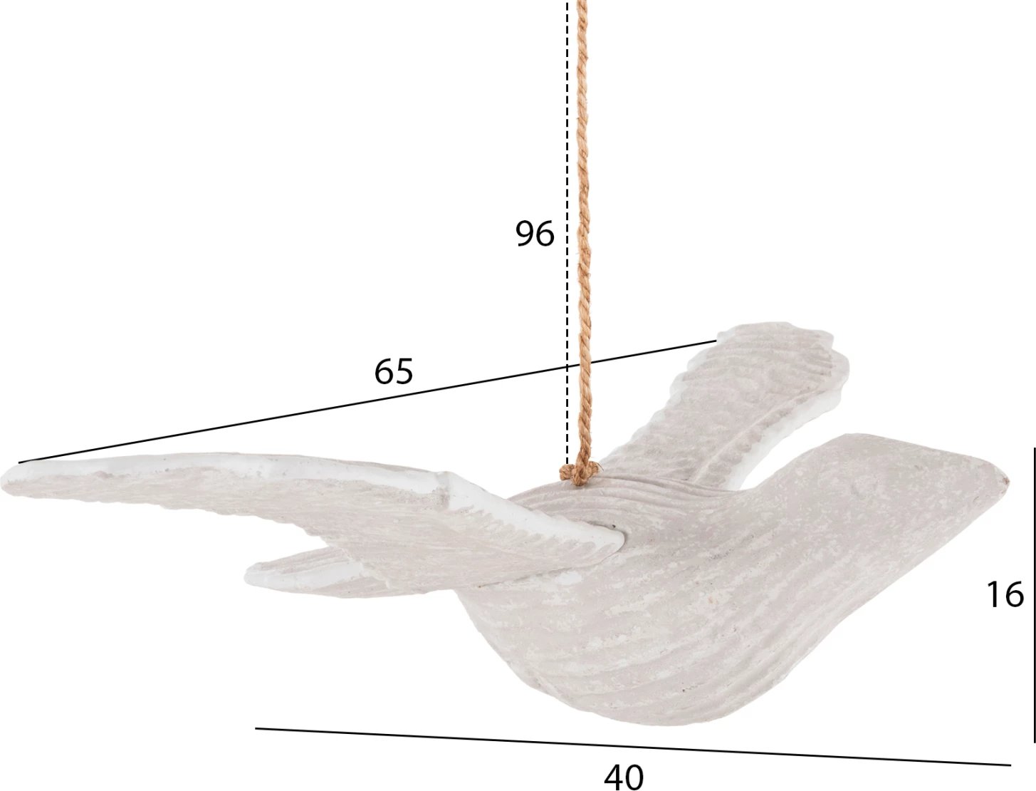 Dekor varës, pulëbardhë, FH4301, dru Albasia, ngjyrë e bardhë, 65x40x16-96H cm