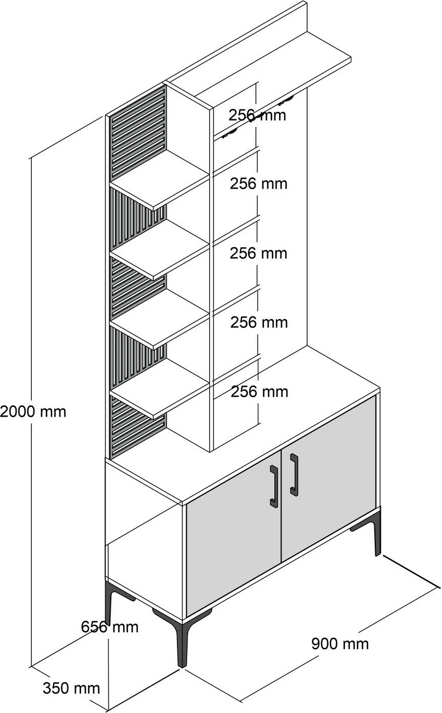 Stendë për korridor, Viyana D, e bardhë