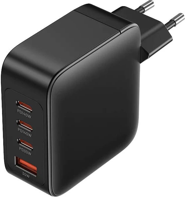 Karikues muri Vention FEIB0-EU, 3x USB-C, USB-A, 140W, GaN, i zi, me kabllo 1.5m