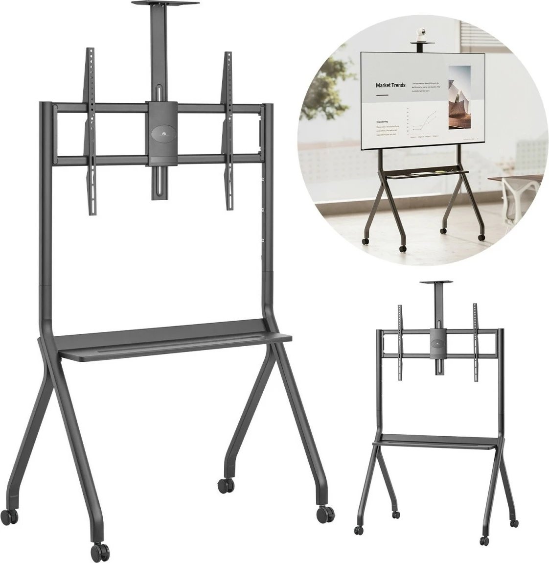 Karrocë TV Maclean MC-114 B, për TV 55-100", e zezë