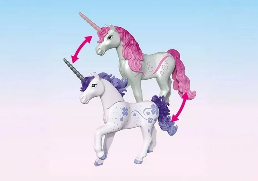 Set figurina Playmobil Princess Magic 71843 me njëbrirësh Lucky Lavender, zanë dhe Joyling, 19 pjesë