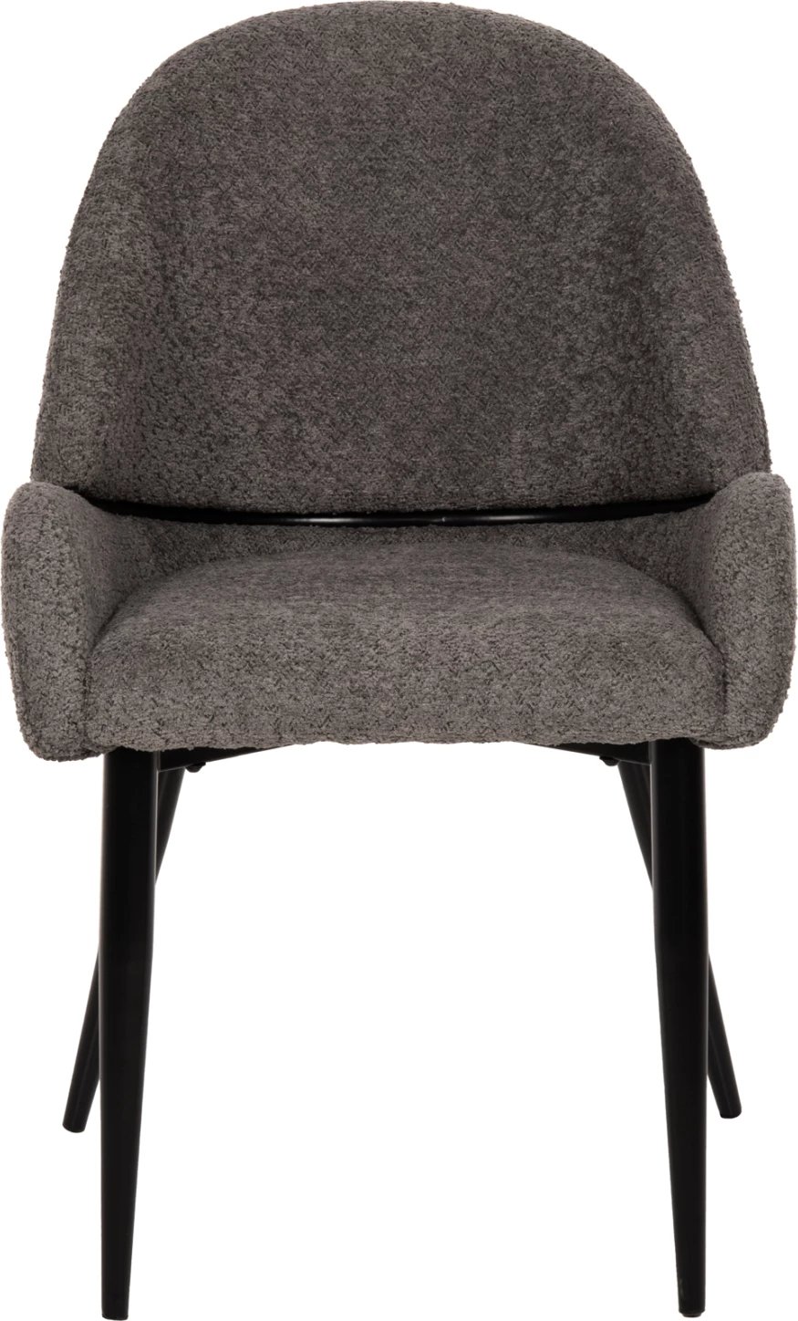 Karrige SARKY FH8585.01, pëlhurë boucle gri, këmbë metalike të zeza, 55x62x89H cm., set prej 2 copë