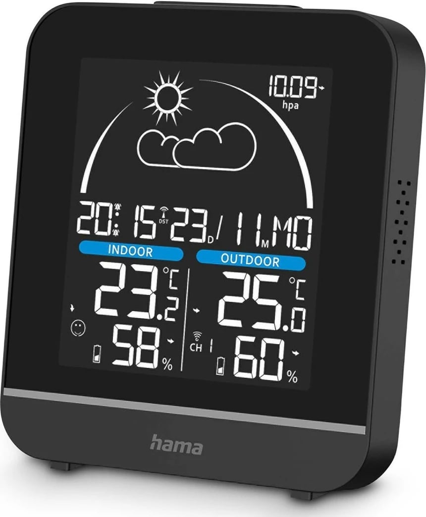 Stacion moti Hama La Gomera 222218, me sensor të jashtëm, i zi