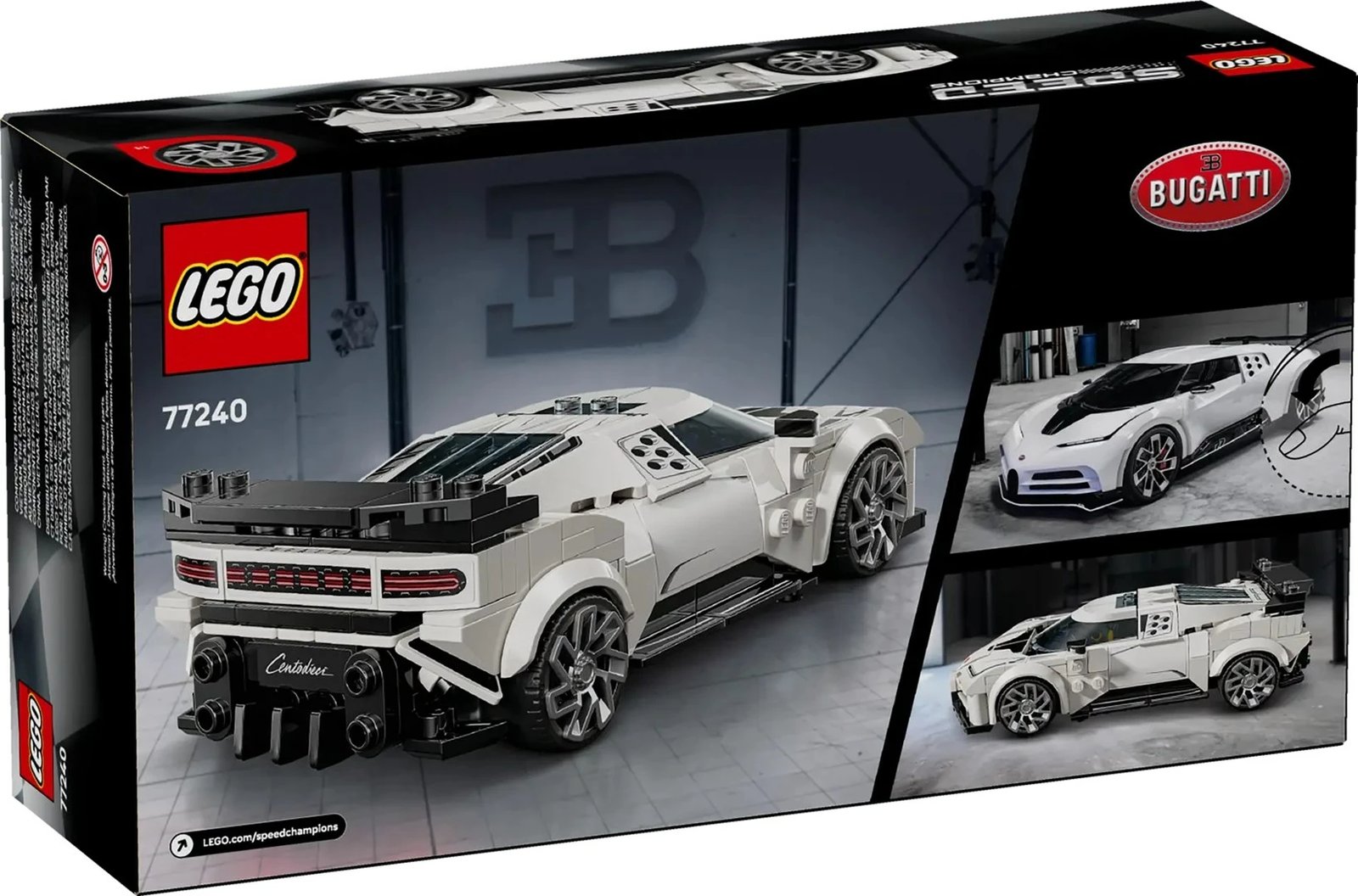 Set LEGO Speed Champions Bugatti Centodieci 77240, 291 pjesë, e bardhë