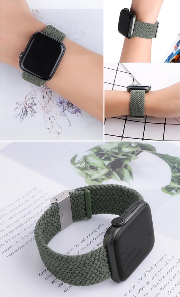 Rrip tekstili i endur për Apple Watch Hurtel, 38/40/41mm, zi/bardhë Rrip tekstili i endur për Apple Watch Hurtel, 38/40/41mm, zi/bardhë