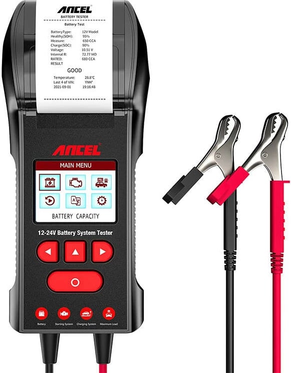 Testues baterie Ancel BST600 me printer të integruar, për bateri 12V/24V