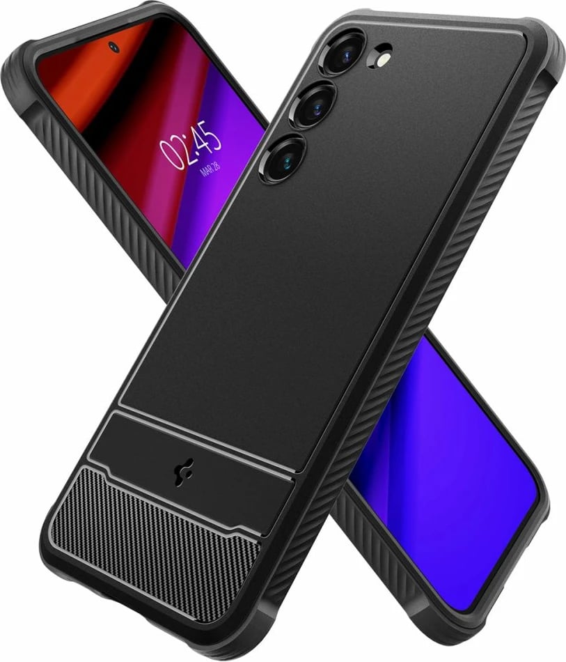 Mbështjellës Spigen Rugged Armor për Samsung Galaxy S23, Matte Black