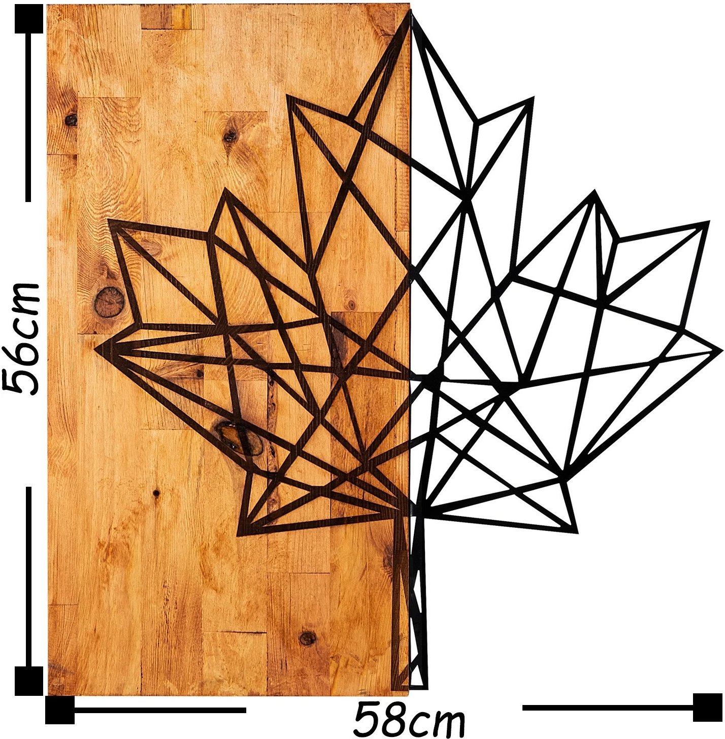 Aksesor dekorativ për mur, dru arre, gjethe, Wallity