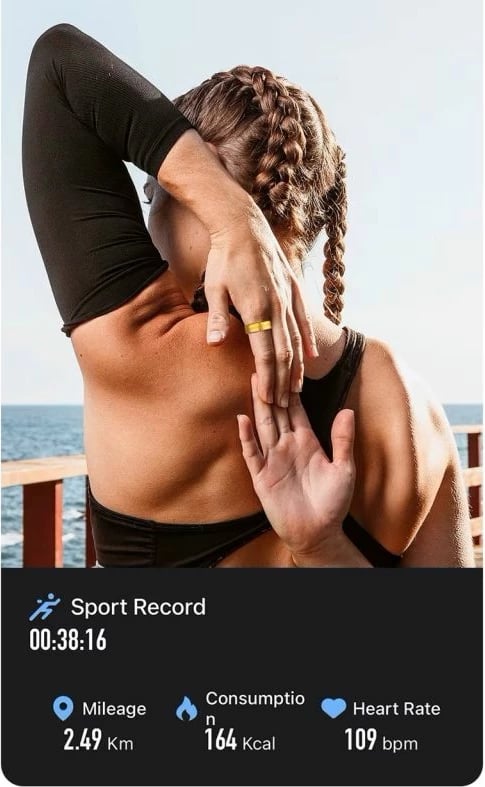 Unazë e mençur RUBICON, unisex, e artë