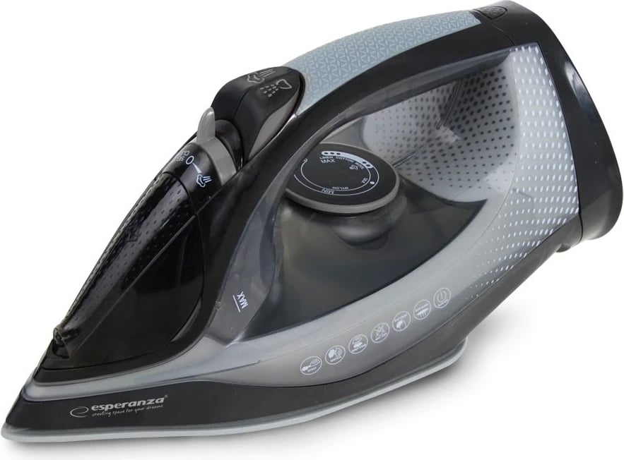 Hekur Esperanza EHI011 me avull, pllakë qeramike, 2600 W, Gri e Zi