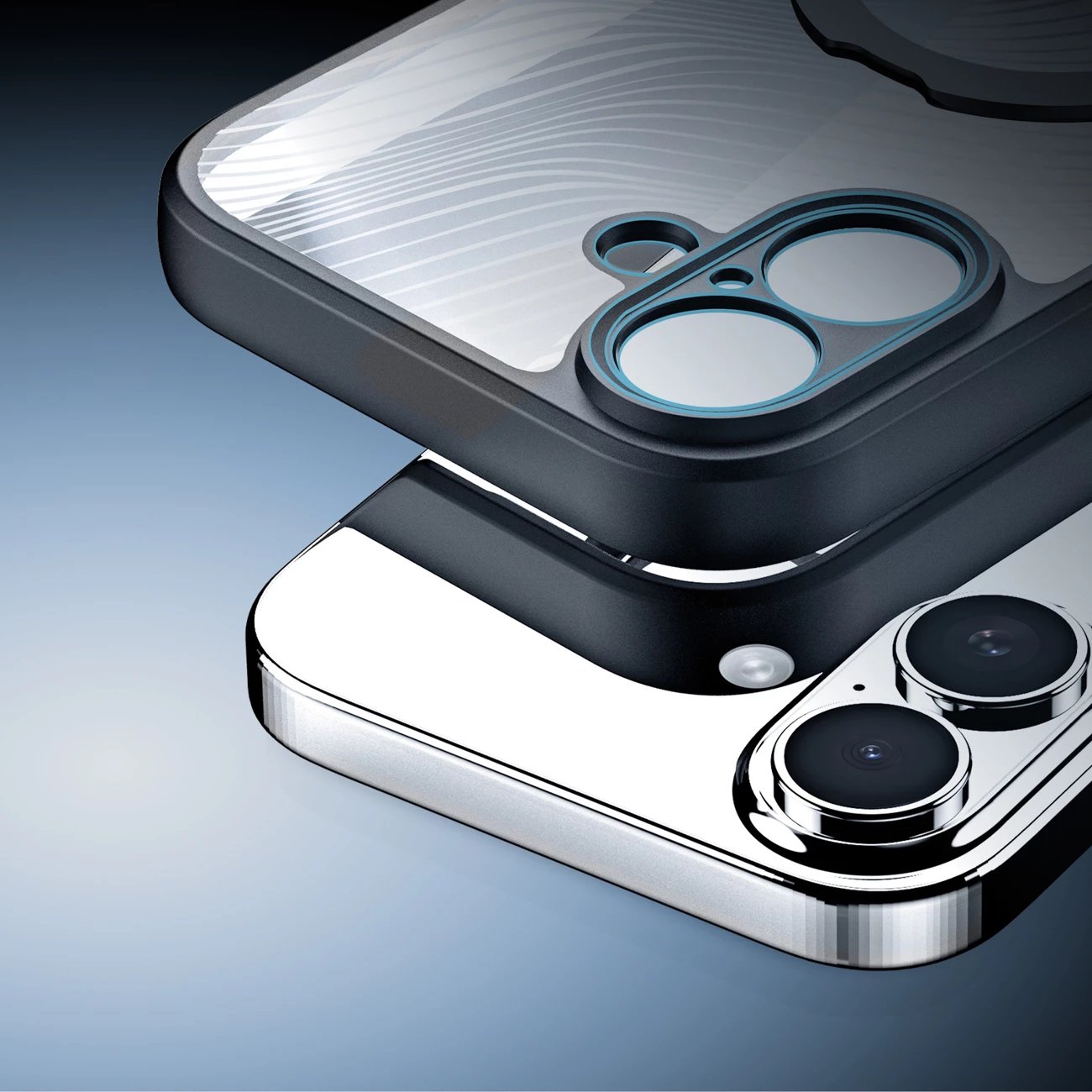 Mbështjellës Dux Ducis Aimo Mag për iPhone 17, me unazë magnetike dhe mbajtëse, i zi