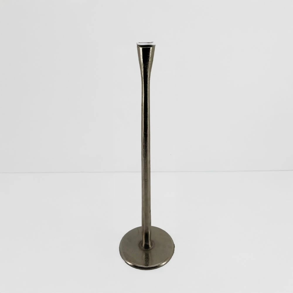 Mbajtëse qirinjsh STELLA, alumin, argjend, 13x13x48cm