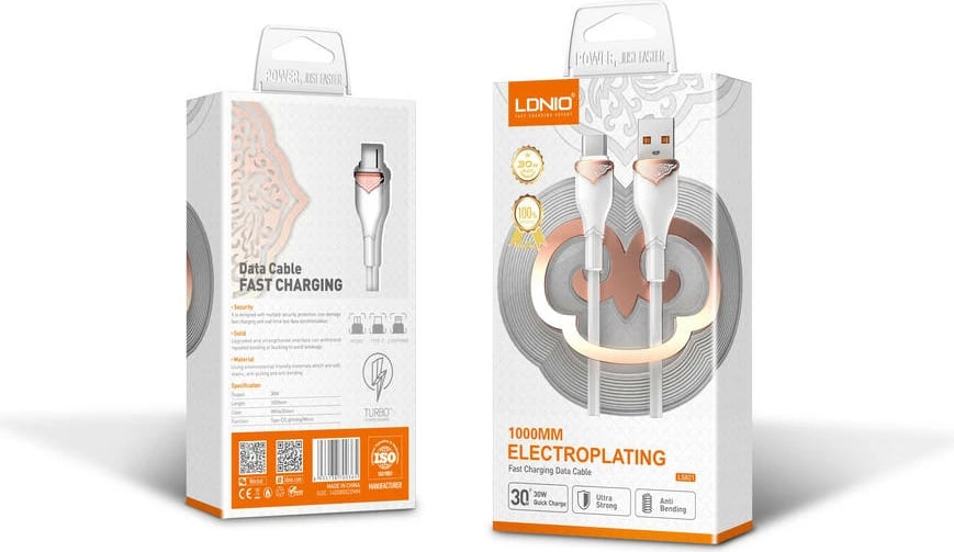 Kabllo E Karikimit LDNIO LS821 (Bardhë) Kabllo E Karikimit LDNIO LS821 (Bardhë)