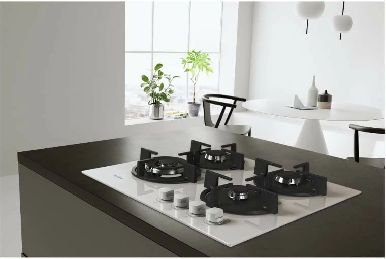 Pllakë gazi Whirlpool AKT625WH, 4 zona, xham, e bardhë