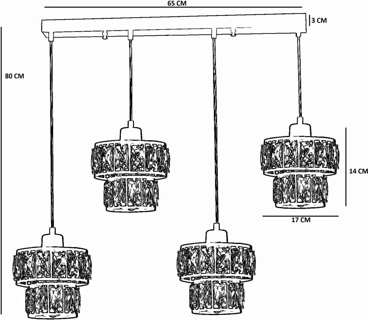Llambadar Opviq, 9038-6, ngjyrë e zezë