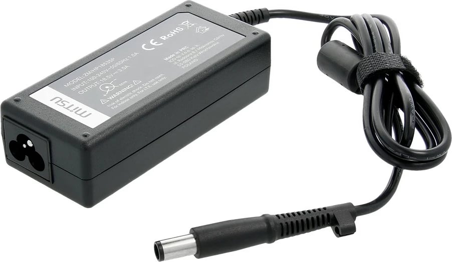 Karikues laptopi Mitsu ZM/HP18535P, 65W, 18.5V 3.5A, për HP/Compaq, i zi