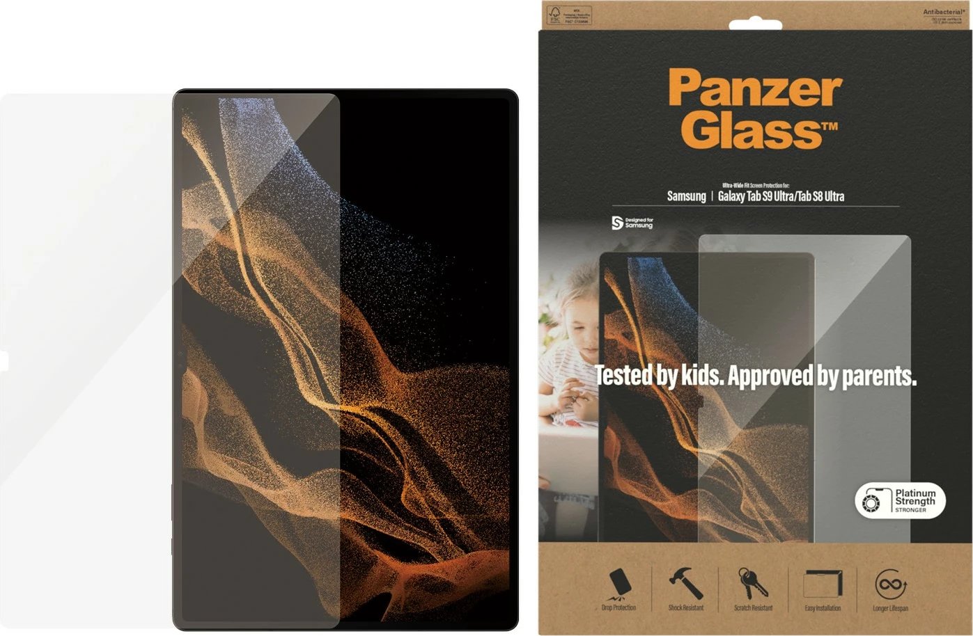 Mbrojtës ekrani xhami PanzerGlass për Samsung Galaxy Tab S8 Ultra, transparent