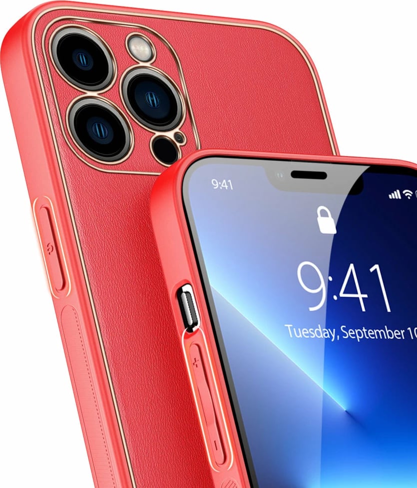 Mbështjellës Dux Ducis Yolo për iPhone 13 Pro, TPU+PU lëkurë, Kuq