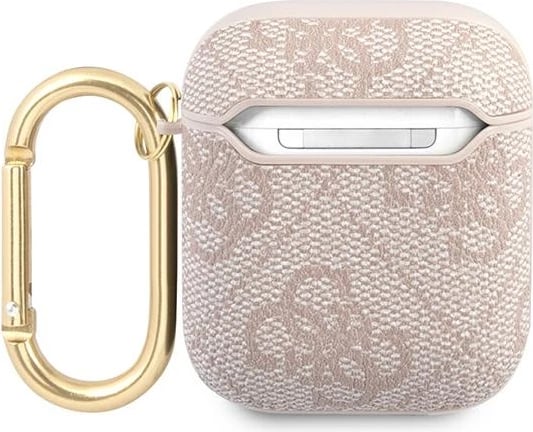 Mbështjellës Guess 4G Script Metal për AirPods 1/2, Rozë