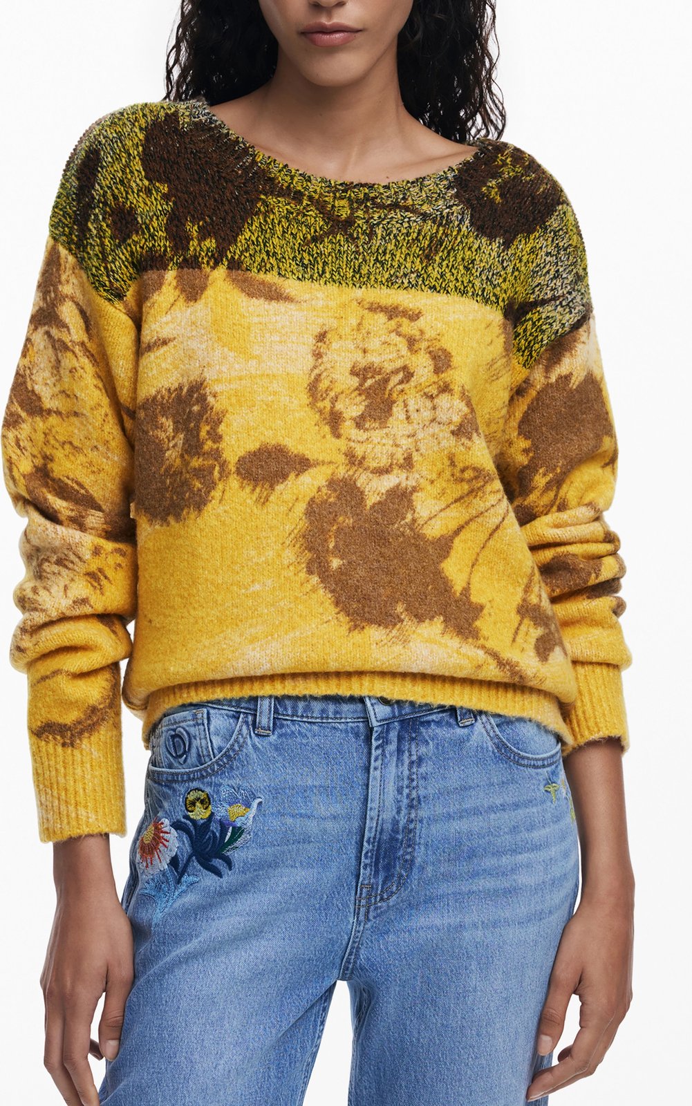 Xhemper femra Desigual Adak, e verdhë