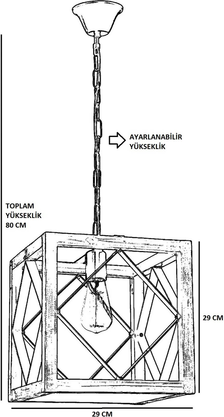 Llambë tavani Opviq, ngjyrë arre dhe e zezë, E8146-1B Llambë tavani Opviq, ngjyrë arre dhe e zezë, E8146-1B