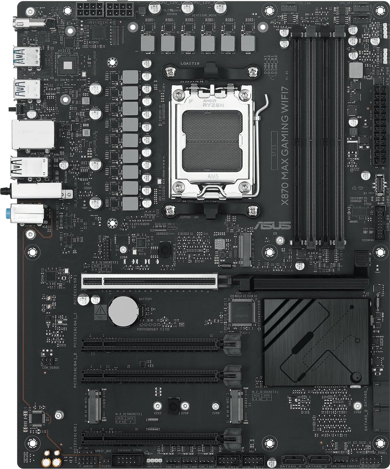 Pllakë amë ASUS X870 MAX GAMING WIFI7, Socket AM5, DDR5, ATX, Wi-Fi 7, e zezë