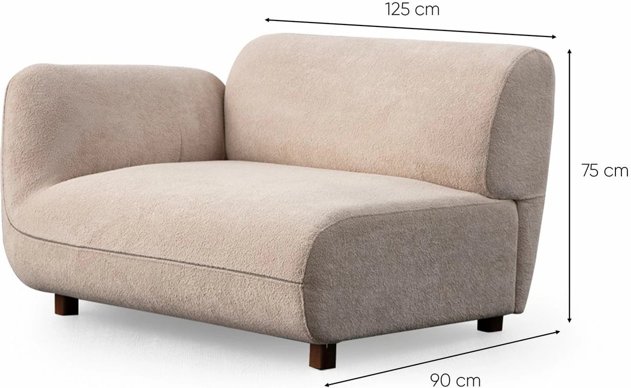 Këndare Pavia, kënd 3 pjesësh, ngjyrë krem, Atelier del Sofa