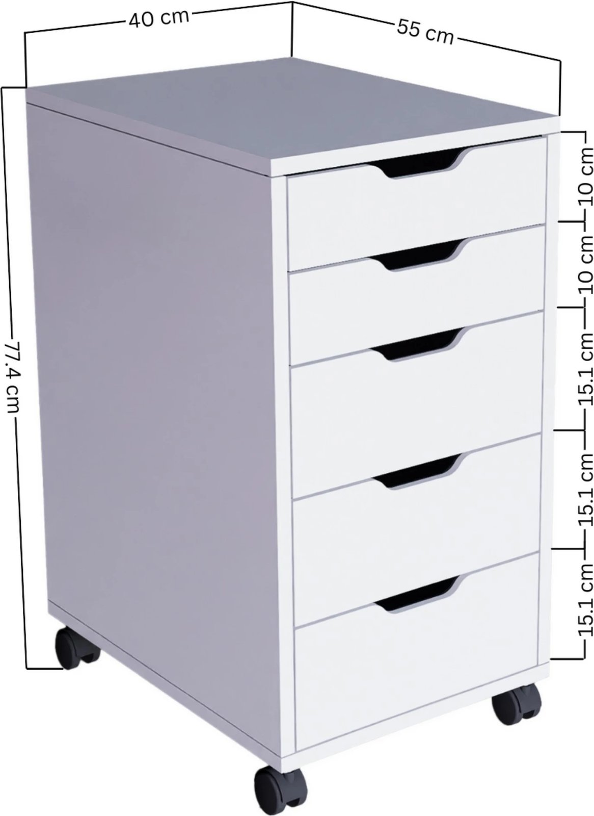 Komodë Skye Decor, Duru 1600-48, e bardhë