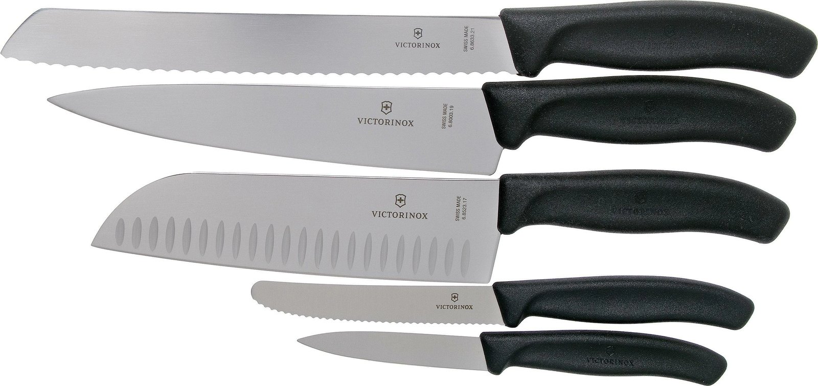 Kellëf prej dru-ahu Victorinox "Swiss Classic", me 5 thika kuzhine