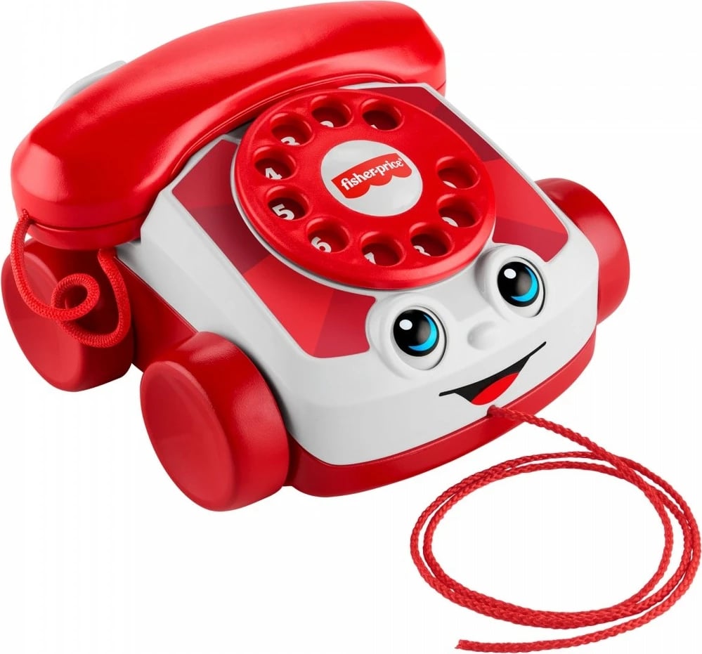 Lodër telefon tërheqës Fisher Price Chatterbox JGG97, plastikë, kuqe/bardhë, për fëmijë