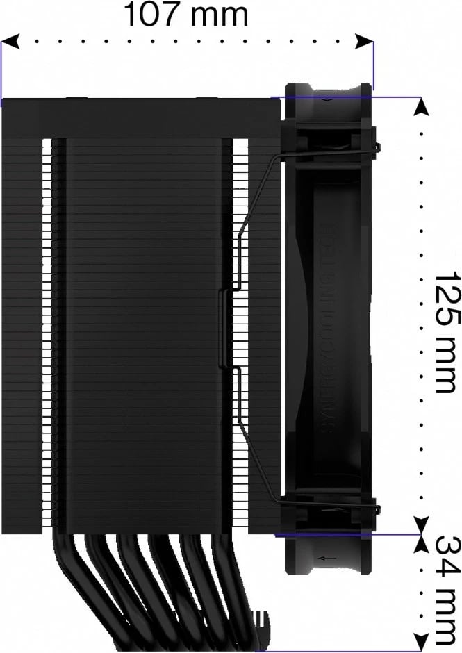 Ftohës CPU Endorfy Fortis 5 Black EY3A013, 140 mm, i zi Ftohës CPU Endorfy Fortis 5 Black EY3A013, 140 mm, i zi