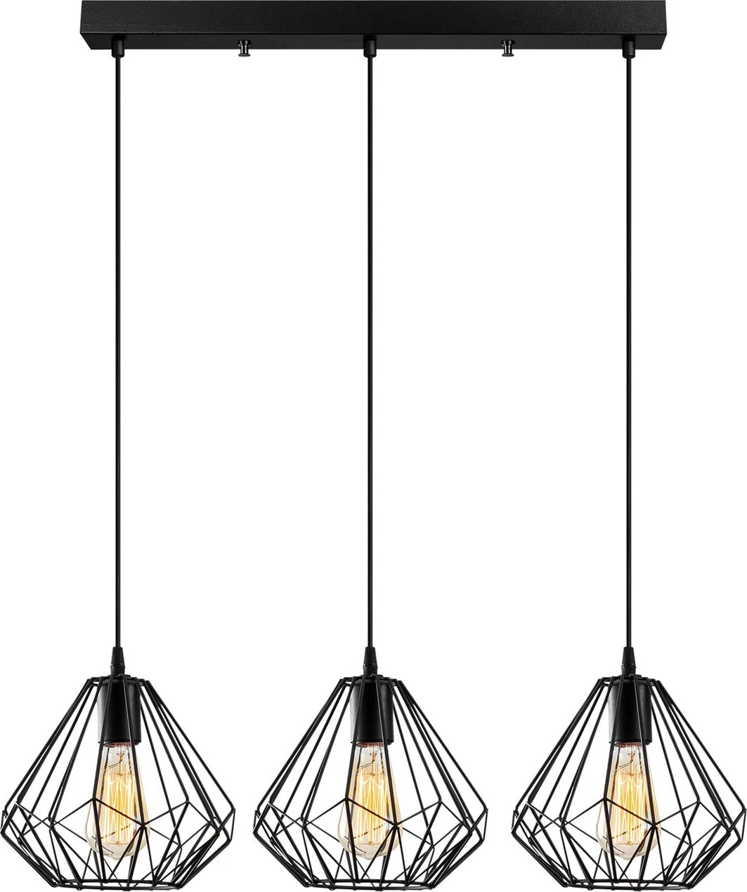 Llambë tavani Opviq, Diamond, e zezë, 3 copë, 73x117cm