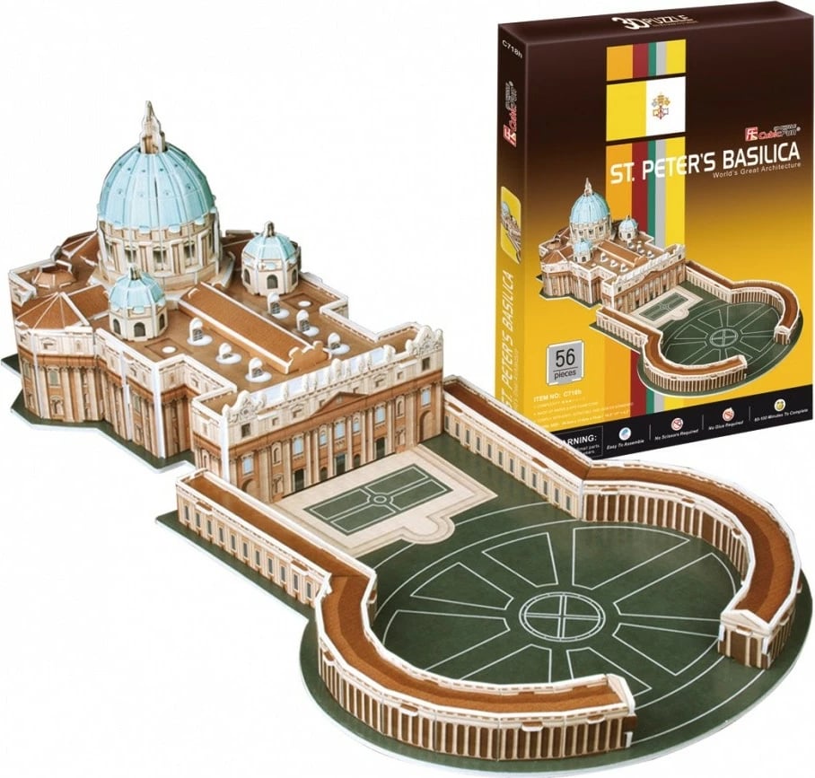 Puzzle 3D Cubic Fun St. Peter's Basilica, 56 pjesë