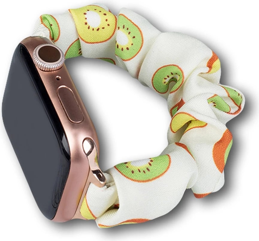 Rrip tekstili për Apple Watch Hurtel, elastik, motiv kivi, i bardhë