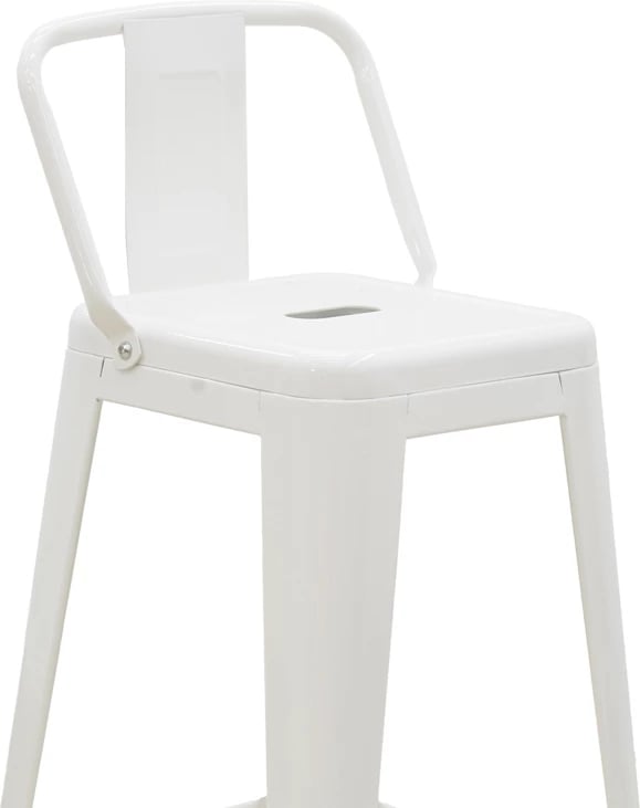 Karrige për bar me shpinë Utopia metalike e bardhë 42x42x97cm