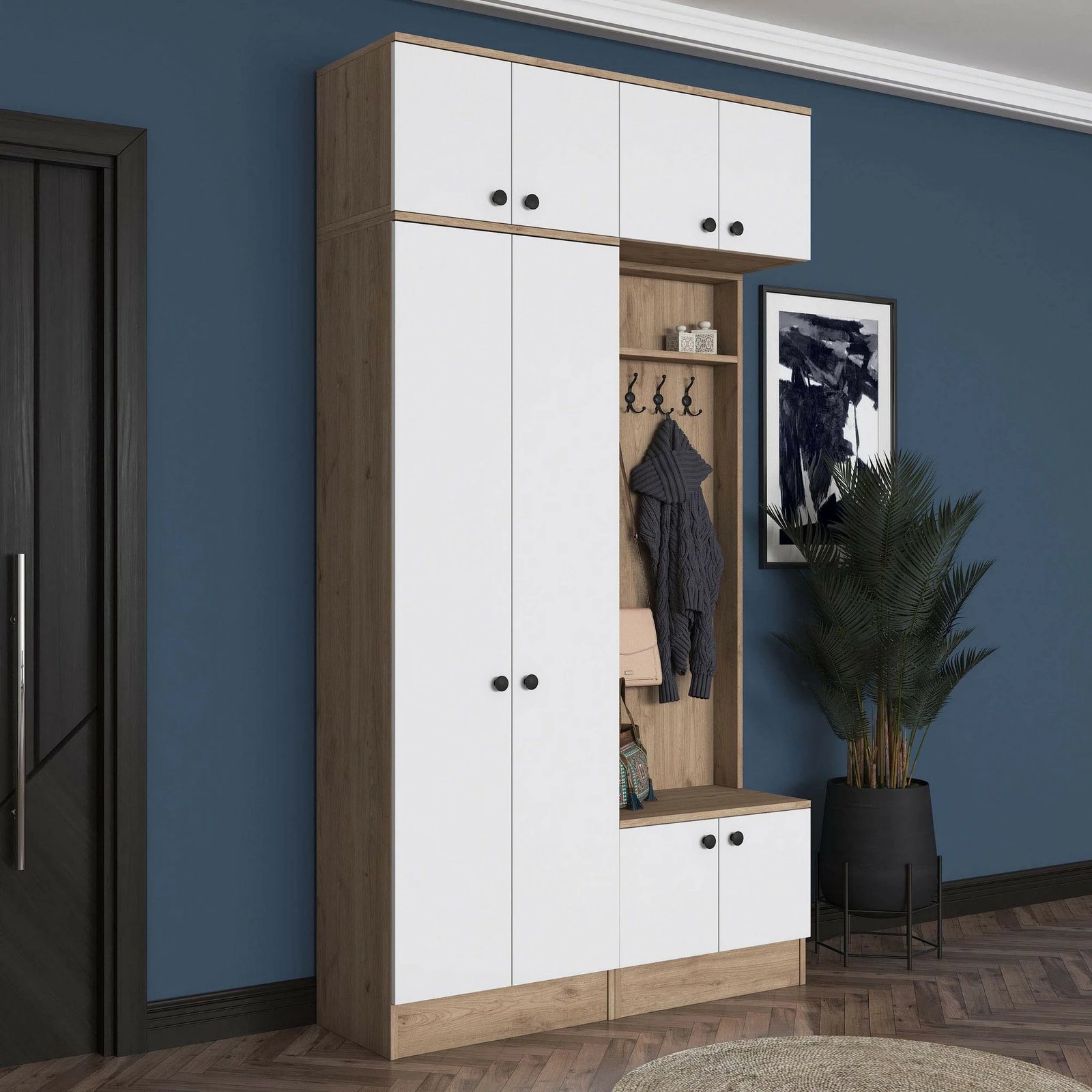 Stendë korridori Skye Decor, EA144 - 3838, ngjyrë arrë dhe e bardhë