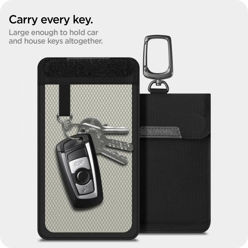 Mbështjellës anti-vjedhje Spigen, 19919-0, për çelësa Keyless RFID, i zi