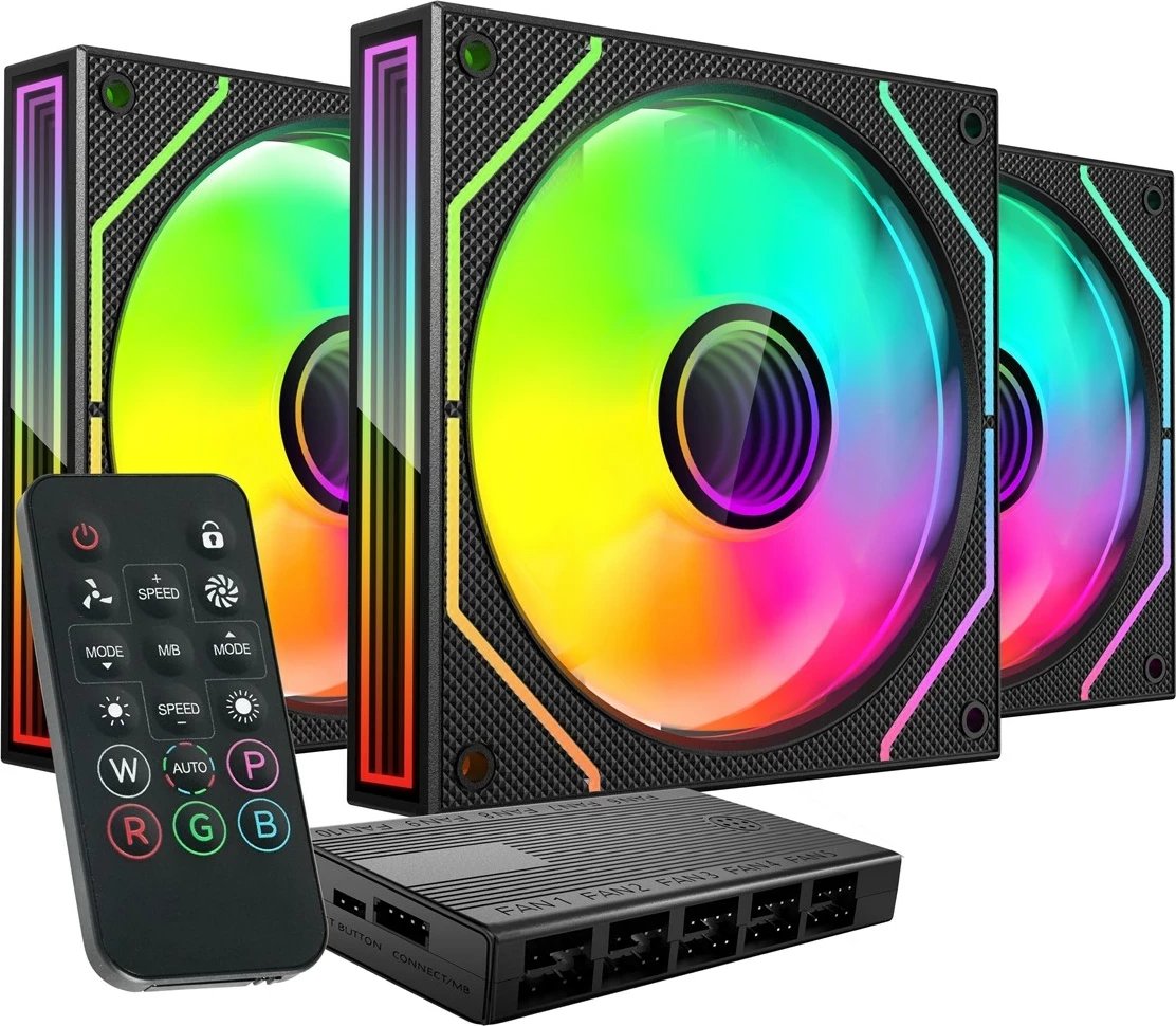 Set ventilatorë për kasë TACENS Mars Gaming MF3DPROKIT, 12 cm, LED Blu, 3 copë