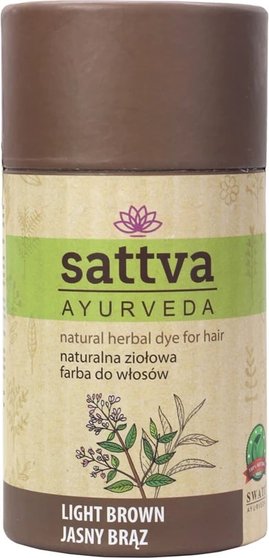 Ngjyrë për flokë për femra Sattva Natural Herbal Dye Light Brown 150g