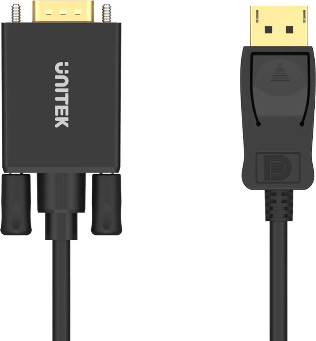 Kabllo Unitek DisplayPort - VGA, 1.8m, e zezë 
