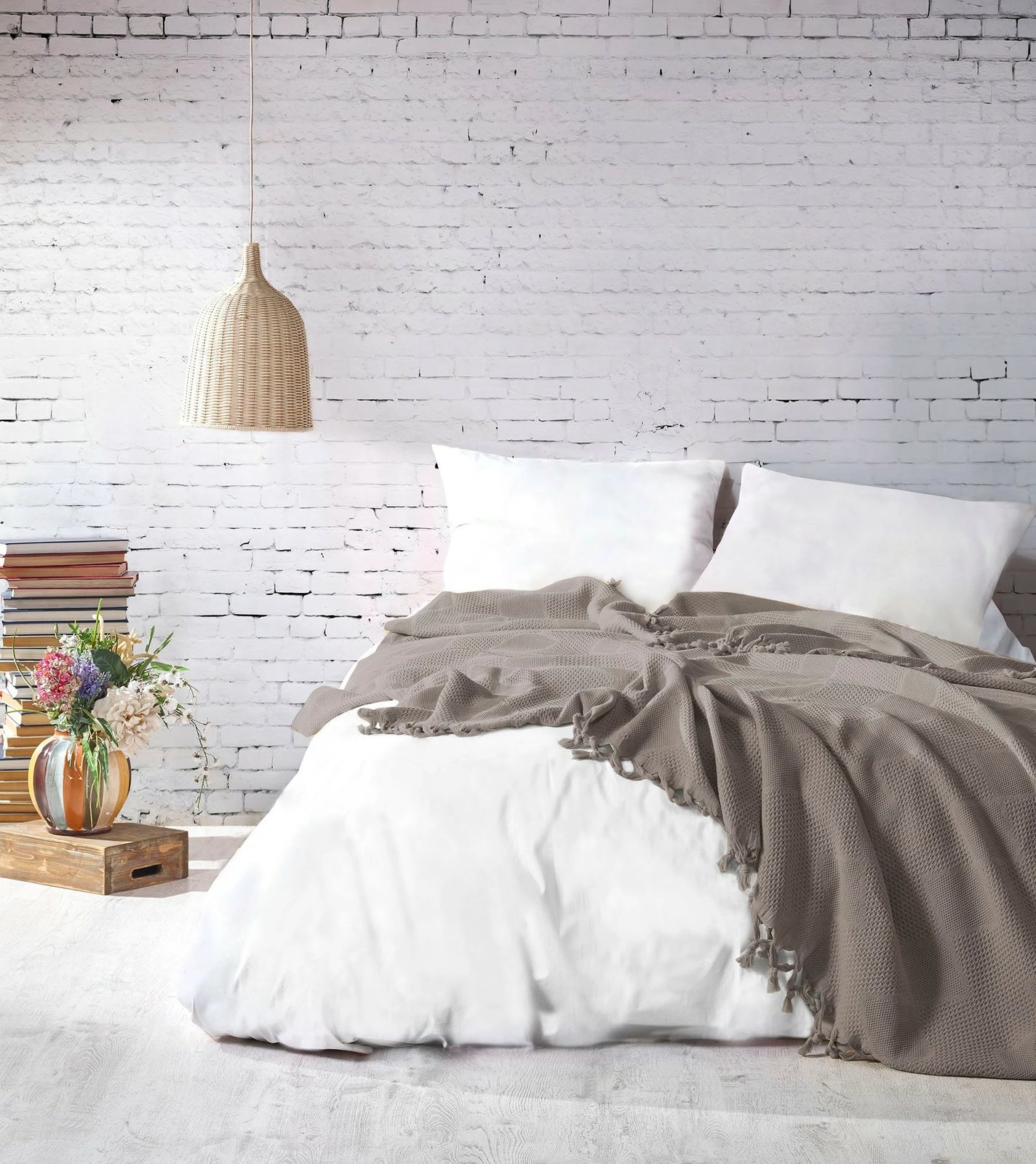 Çarçaf double pique, ngjyrë mink, Mona