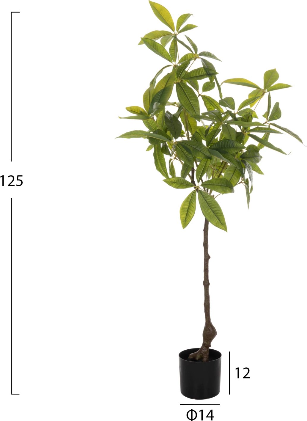 Bimë sintetike dekorative në vazo, FH4018, Pachira Macrocarpa, 125H cm