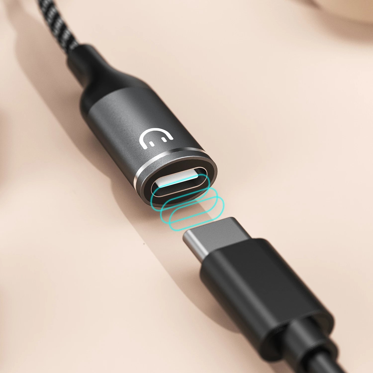 Adapter USB-C Dudao L13C+ 2-në-1, 1.2m, Gri