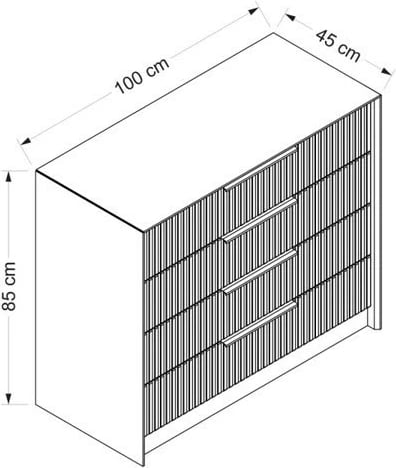 Komodë Hanah Home, Kale Luxe - 7940, ngjyrë gur