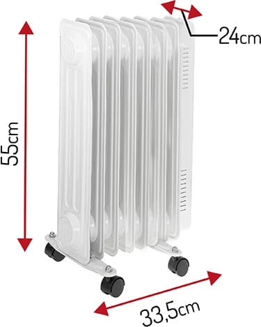 Radiator me vaj, Adler, 7815, 1500W, 7 brinjë, 3 nivele ngrohjeje, i bardhë